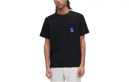 UNIQLO T Shirts Unisex Black Crew Neck Moderate Straight Fit