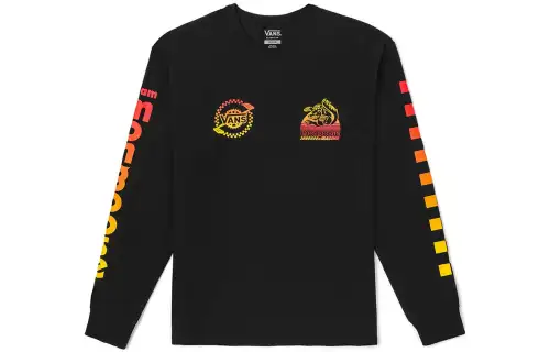 Vans T Shirts Men's Black Crew Neck Moderate Straight Fit