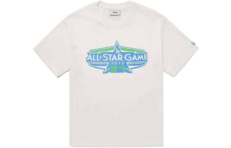 MLB T-Shirts Unisex Ivory Crew Neck Moderate Straight Fit