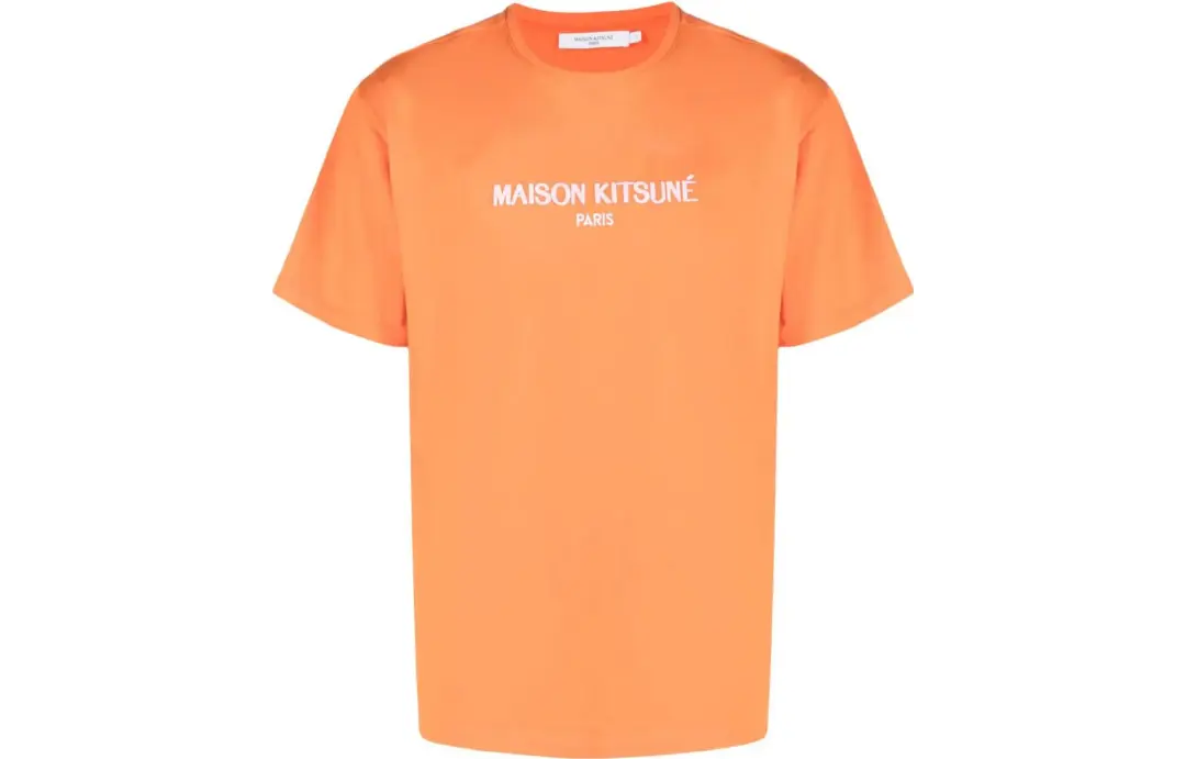 Maison Kitsuné Logo Printed Crewneck T Shirt