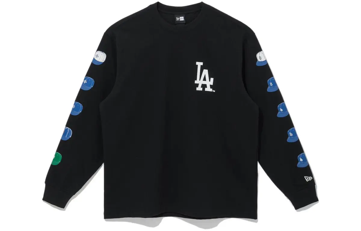 New Era T-Shirts Unisex Black Crew Neck Moderate Straight Fit