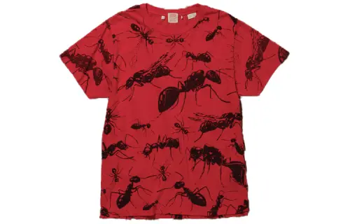 Levis T Shirts Unisex Red Crew Neck Moderate Straight Fit