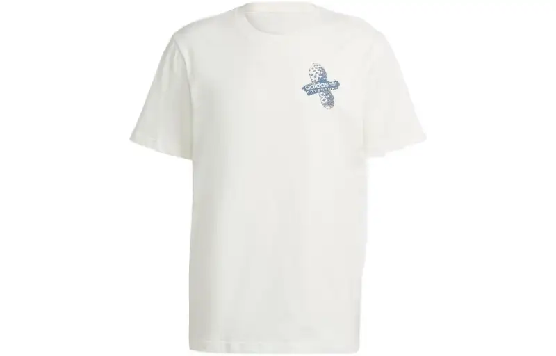 Adidas Originals T Shirts Men's Ecru Crew Neck Moderate Straight Fit