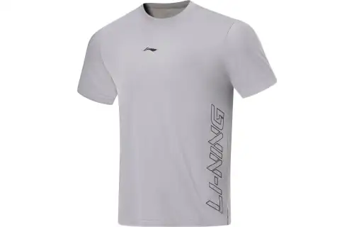 Li Ning Fitness Series T Shirt Men's Mixed Color Ultimate Gray