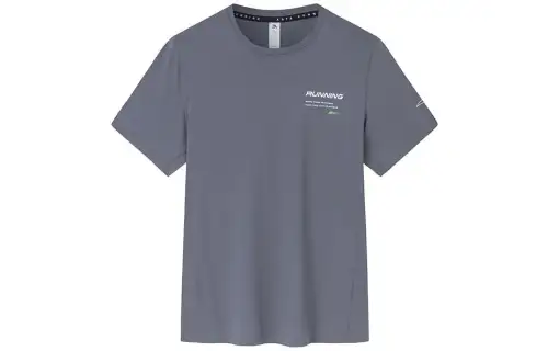 ANTA T Shirts Men's Road Trace Gray Crew Neck Moderate Straight Fit