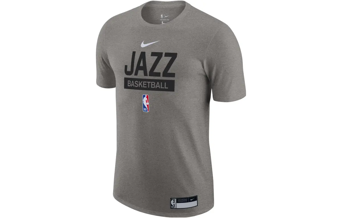 Nike T-Shirts Men's Gray Crew Neck Moderate Straight Fit