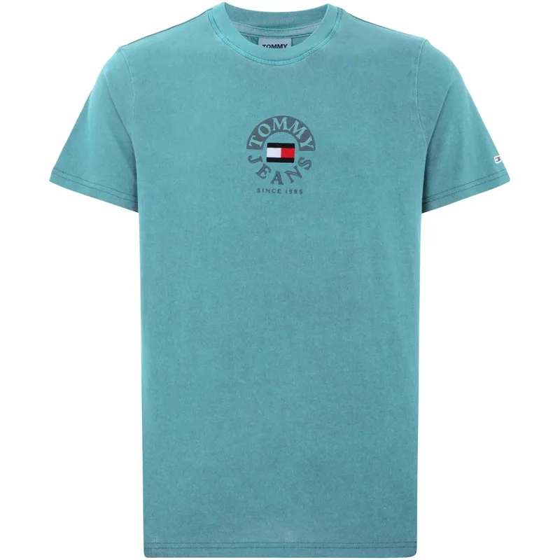 Tommy Hilfiger T Shirts Unisex Sky Blue CTE Crew Neck Thin Straight Fit