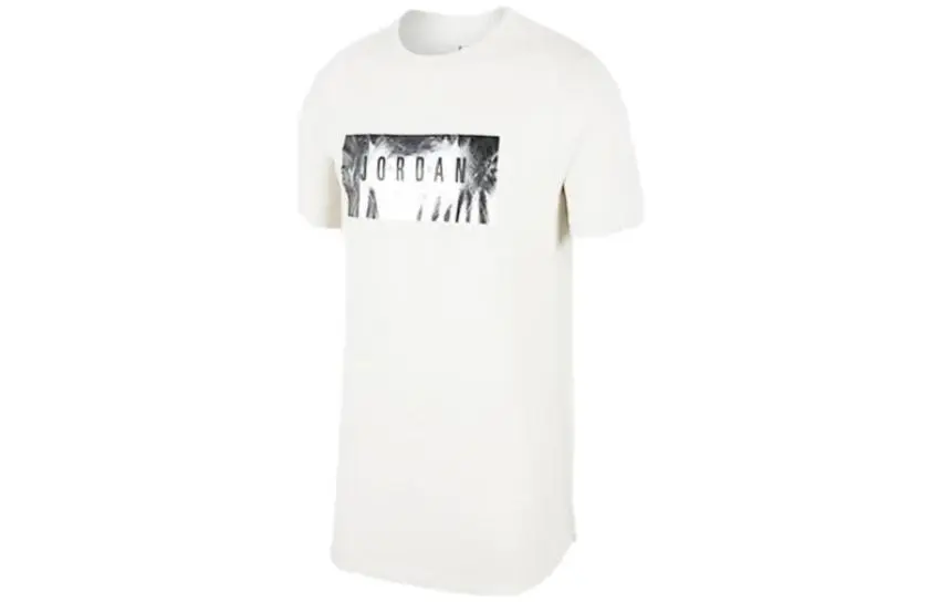 Jordan T-Shirts Men's White Crew Neck Thin