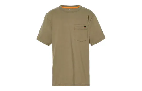 Timberland T Shirts Men's Olive Crew Neck Moderate Straight Fit