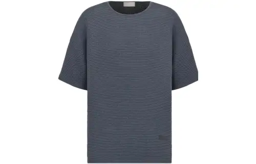 DIOR T Shirts Men's Coal Gray Crew Neck Moderate Straight Fit