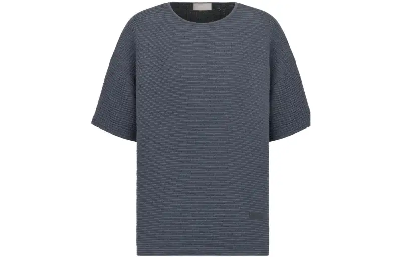 DIOR T Shirts Men's Coal Gray Crew Neck Moderate Straight Fit