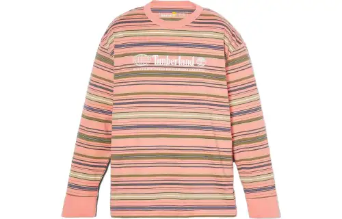 Timberland T Shirts Men's Pink Crew Neck Moderate Straight Fit