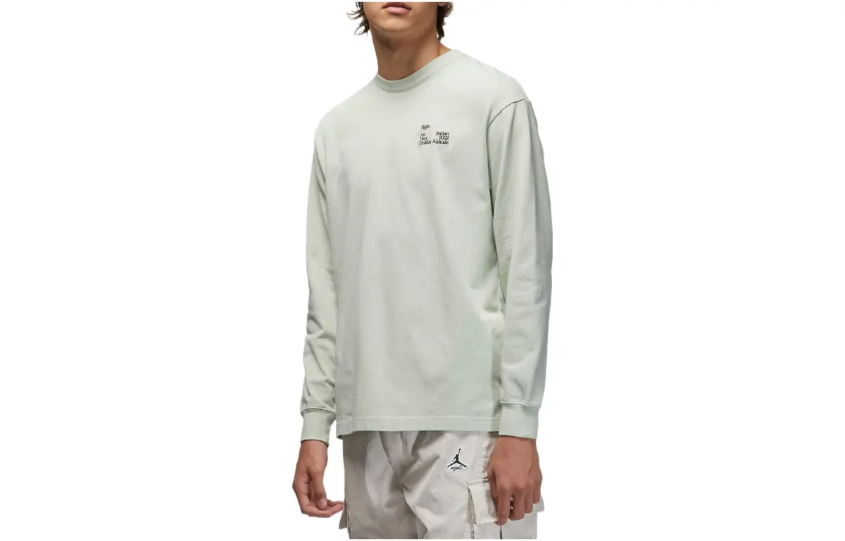 Jordan T-Shirts Men's Aqua Blue Crew Neck Moderate Straight Fit