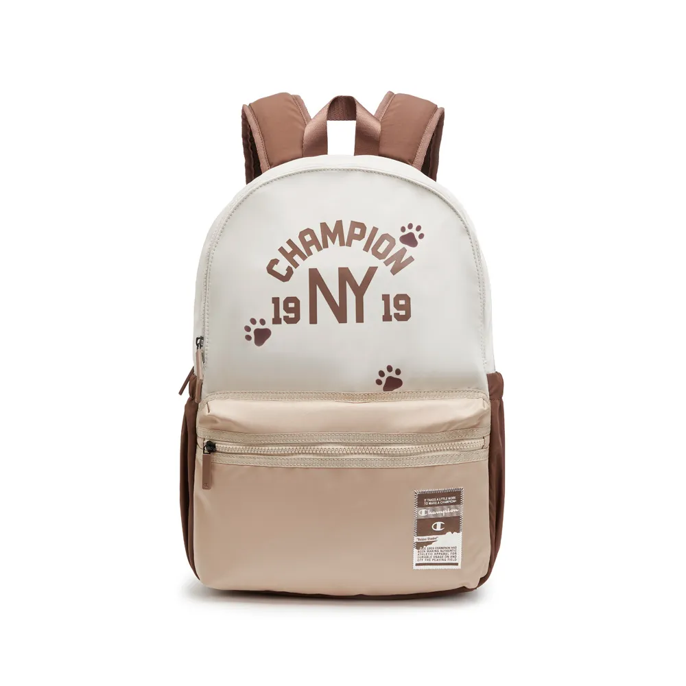 Champion Fabric Backpack Regular Unisex Milk White & Gray Umber & Walnut