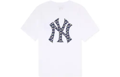 MLB New York Yankees T Shirts Unisex White Crew Neck Moderate Straight Fit