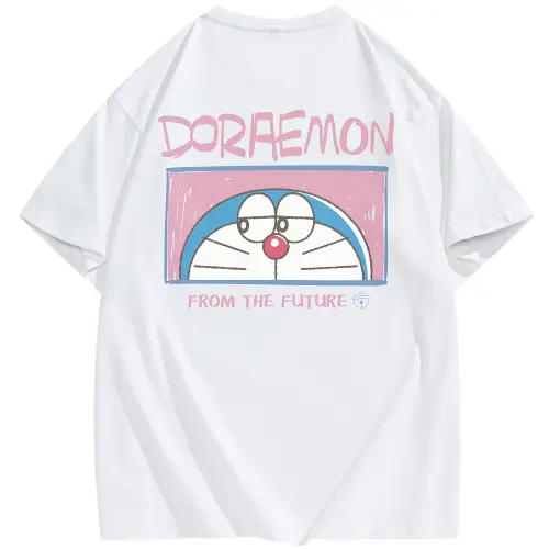 Doraemon T Shirts Unisex Crew Neck Moderate Straight Fit