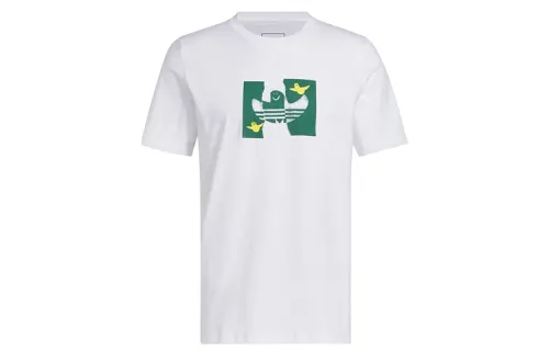 Adidas Originals T Shirts Men's White Crew Neck Moderate Straight Fit