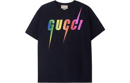 GUCCI T Shirts Men's Black Crew Neck Moderate Straight Fit