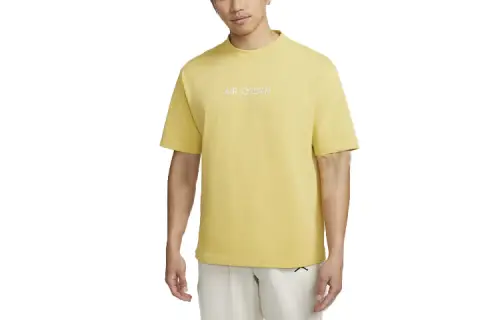 Jordan Air T Shirts Men's Saturn Gold Crew Neck Moderate Straight Fit