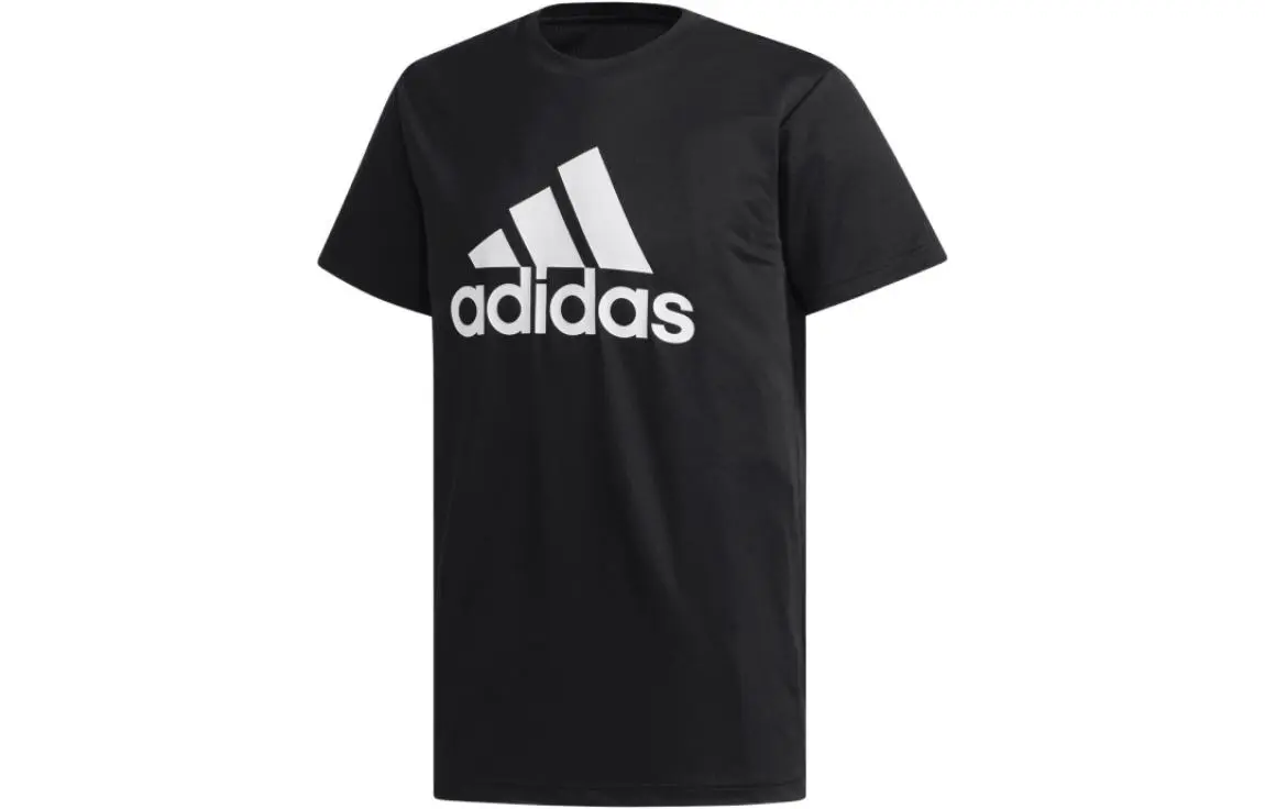 Adidas T-Shirts Men's Black Crew Neck Moderate Straight Fit