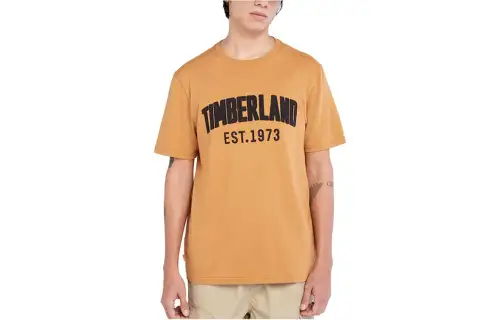 Timberland T Shirts Men's Wheat Crew Neck Moderate Straight Fit