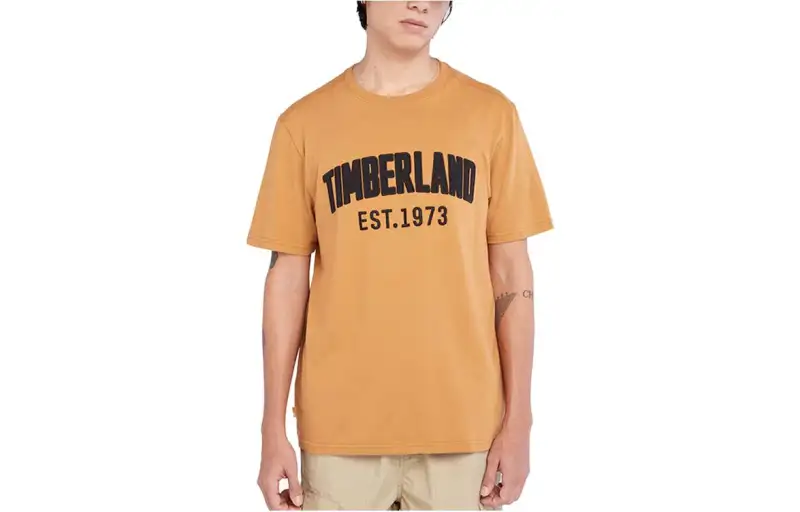 Timberland T Shirts Men's Wheat Crew Neck Moderate Straight Fit