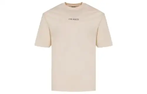 Jordan T Shirts Men's Beige Crew Neck Moderate Straight Fit