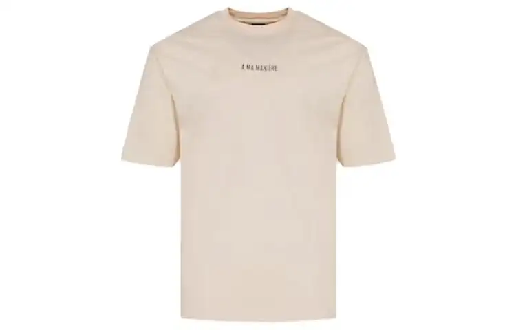 Jordan T Shirts Men's Beige Crew Neck Moderate Straight Fit