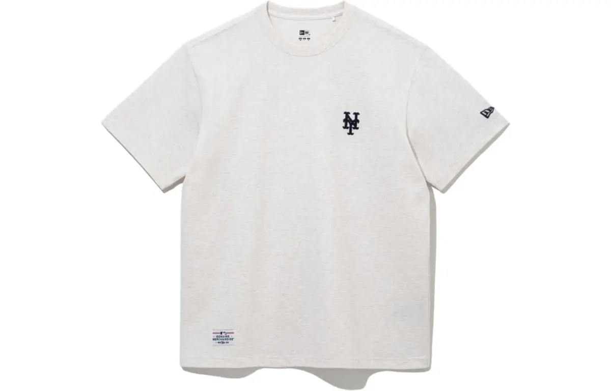 New Era X MLB Letter Logo Print Crewneck Short Sleeve T-Shirt Brown