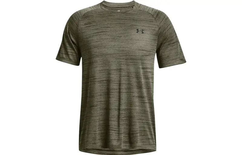 Under Armour T Shirts Men's Green Crew Neck Moderate Straight Fit