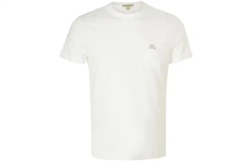 Burberry T Shirts Men's White Crew Neck Moderate Straight Fit