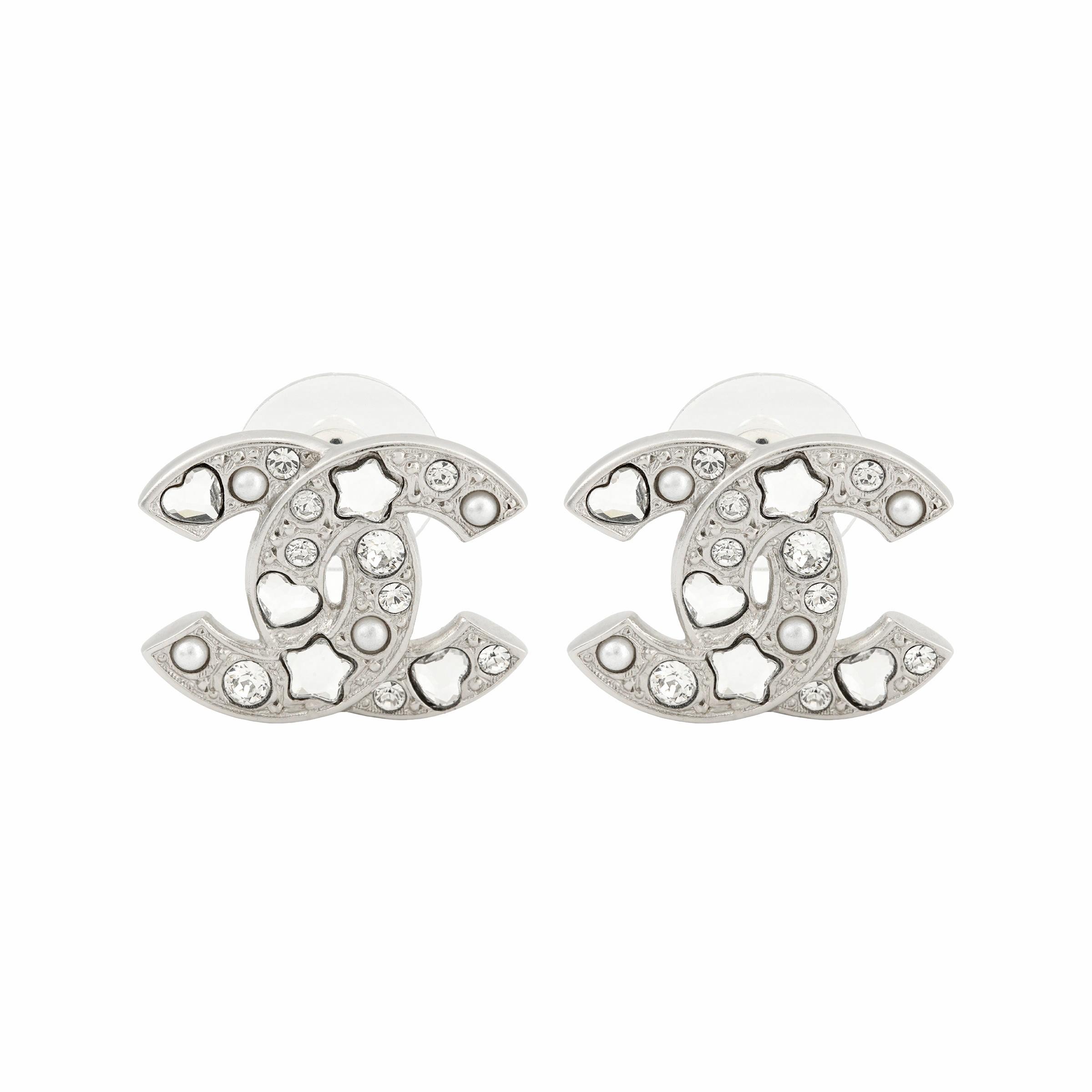 Серьги-гвоздики Chanel (серебряные)