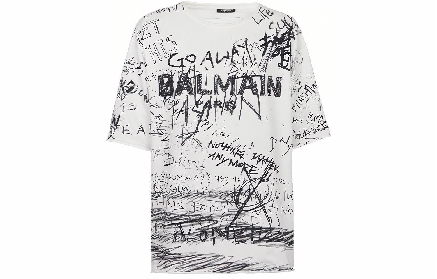 Мужская футболка BALMAIN Logo (белая)