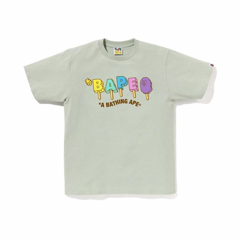 Мужская футболка A BATHING APE с объемными буквами (белая) — фото 7
