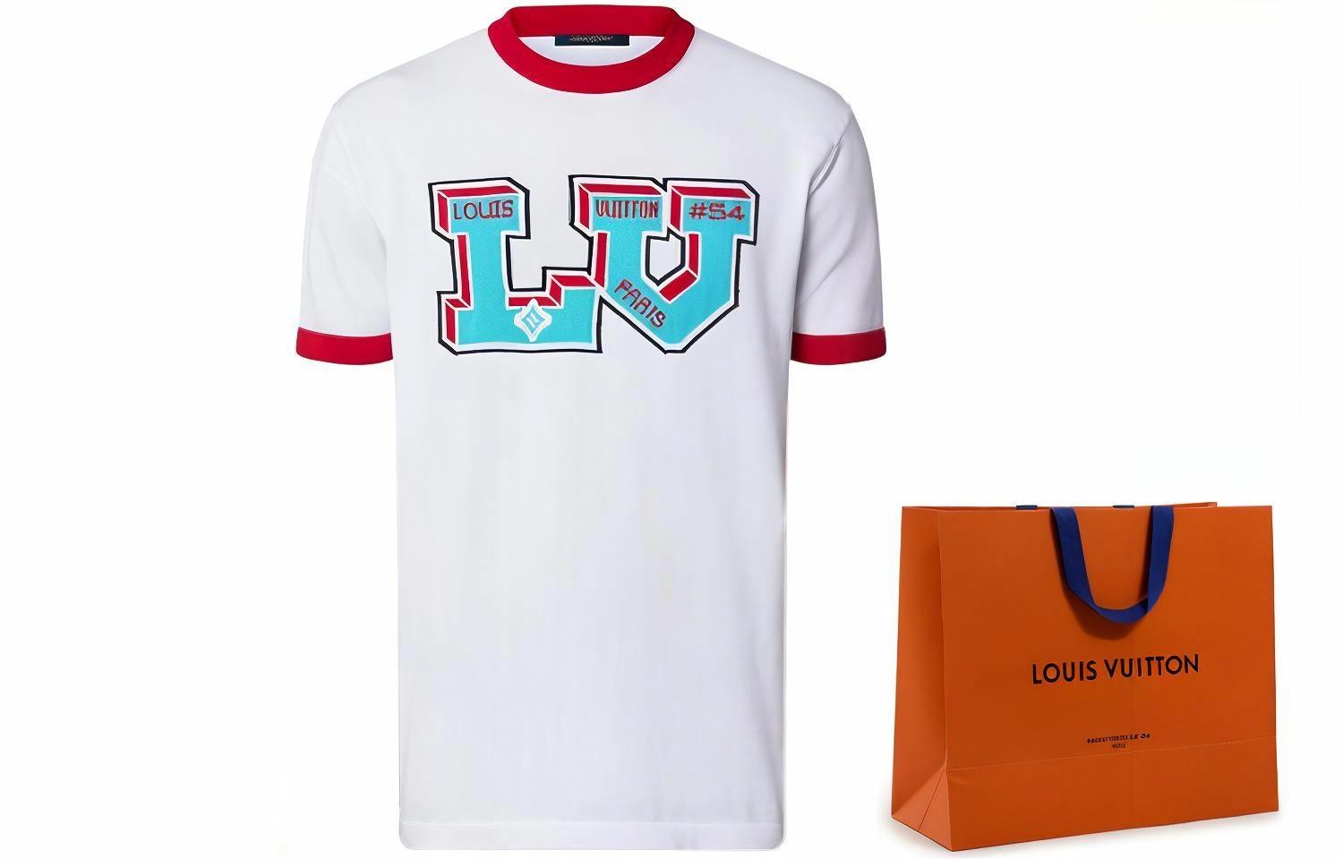 Мужская футболка Louis Vuitton LOUIS VUITTON FW22 Lvknit LogoT (бело-синяя) — фото 10