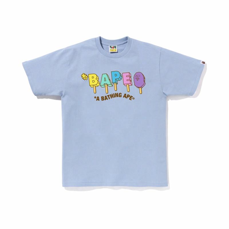Мужская футболка A BATHING APE с объемными буквами (белая) — фото 5