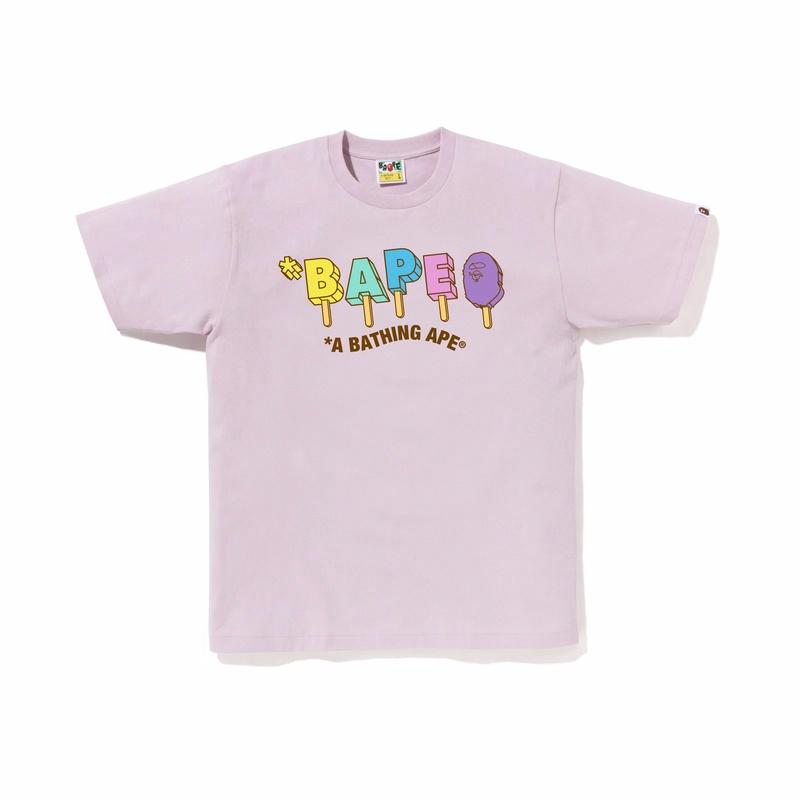 Мужская футболка A BATHING APE с объемными буквами (белая)