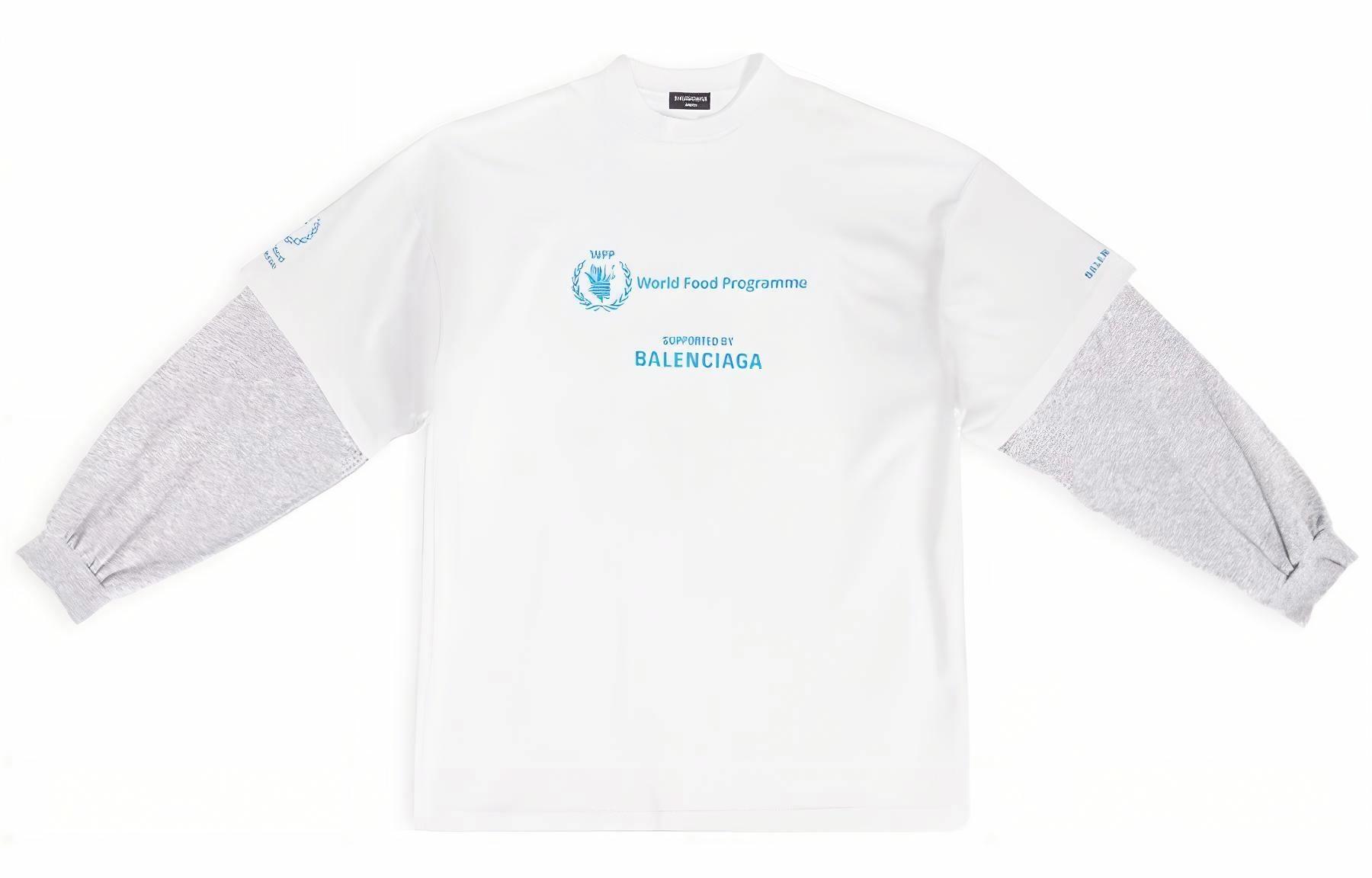 Мужской лонгслив Balenciaga x WFP (белый)