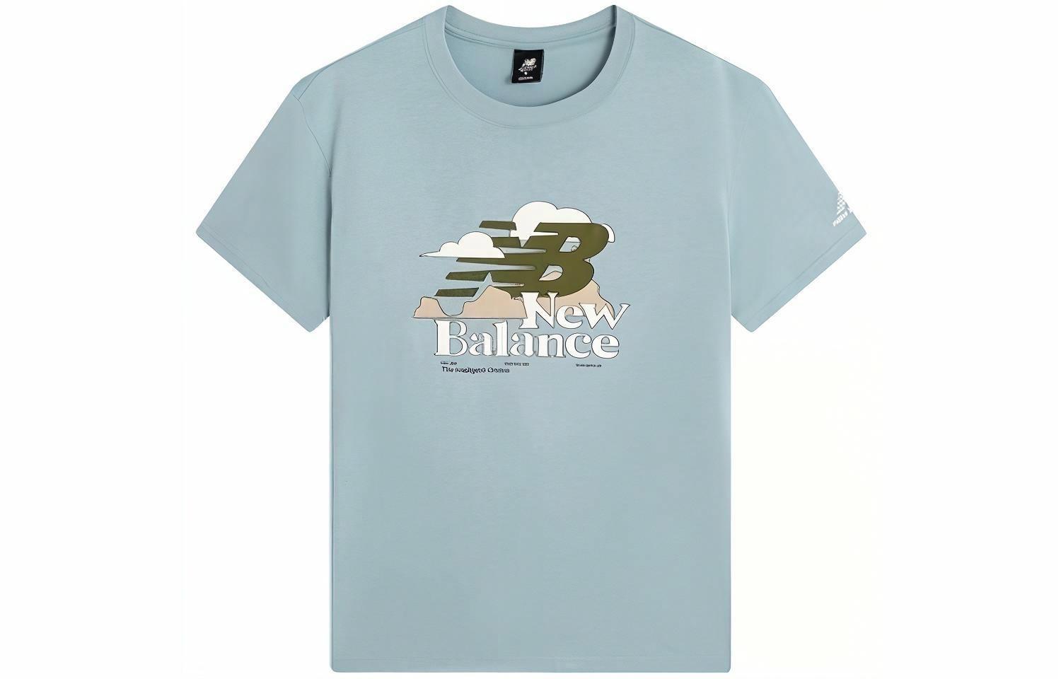 Мужская футболка New Balance Logo Print (голубая)