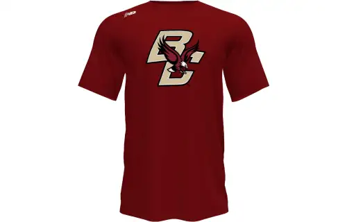 New Balance T Shirts Men's Mercury Red Crew Neck Moderate Straight Fit