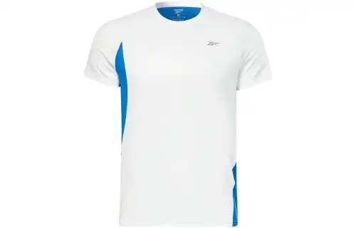 Reebok T Shirts Men's White Crew Neck Moderate Straight Fit