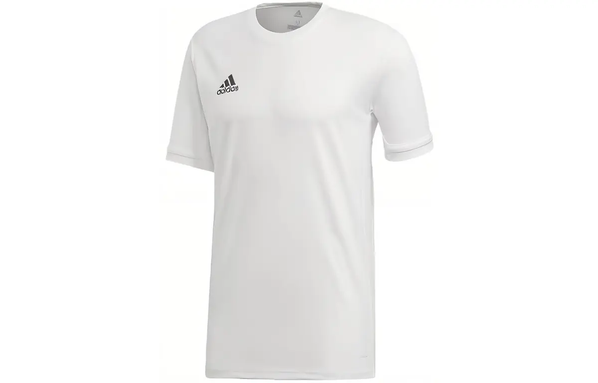 Adidas T-Shirts Men's White Crew Neck Moderate Straight Fit