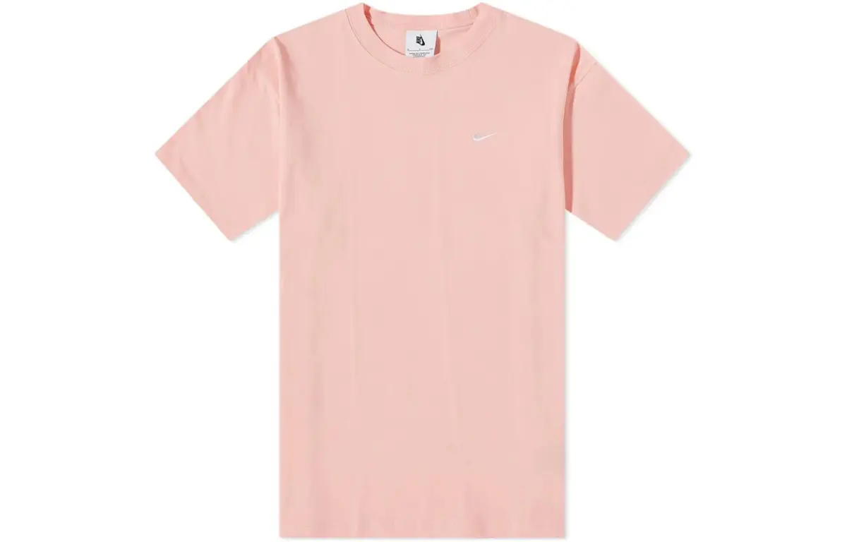 Nike T-Shirts Men's Pink Crew Neck Moderate Straight Fit