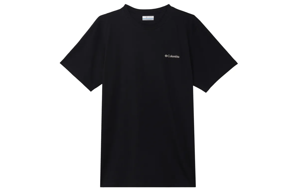 Columbia T-Shirts Unisex Black Crew Neck Moderate Straight Fit
