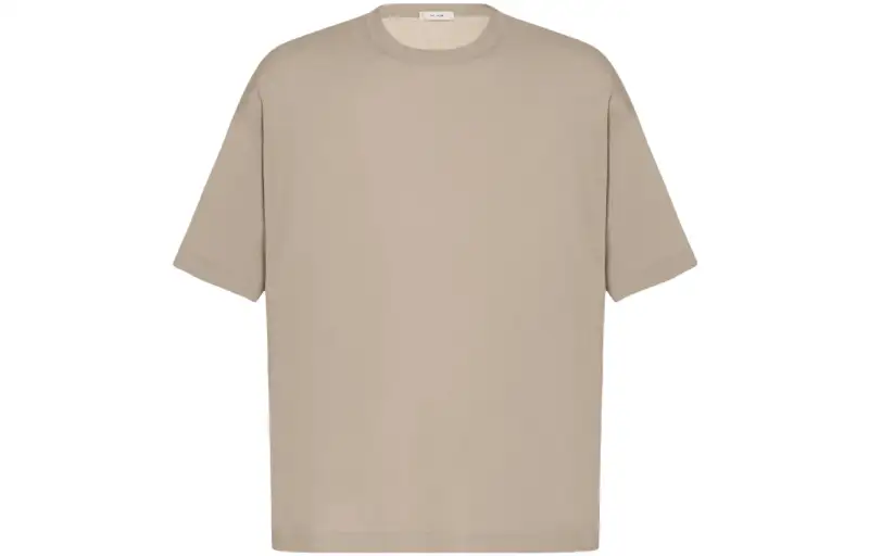 THE ROW T Shirts Men's Taupe Crew Neck Moderate Straight Fit