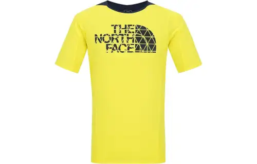 THE NORTH FACE T Shirts Men's Yellow Crew Neck Moderate Straight Fit