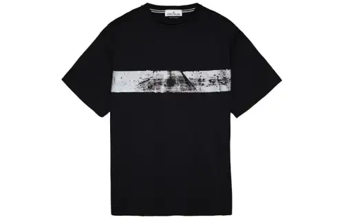 STONE ISLAND 2rc88 'Tape One' Print T Shirt Men's Black