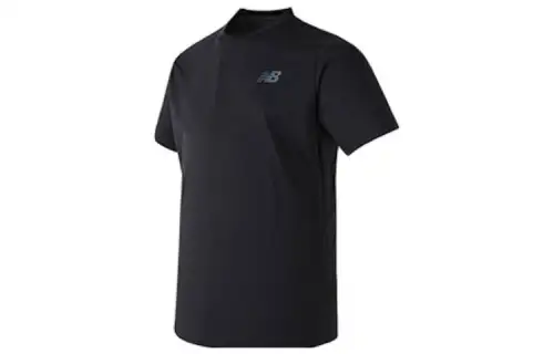 New Balance T Shirts Men's Black Crew Neck Moderate Straight Fit