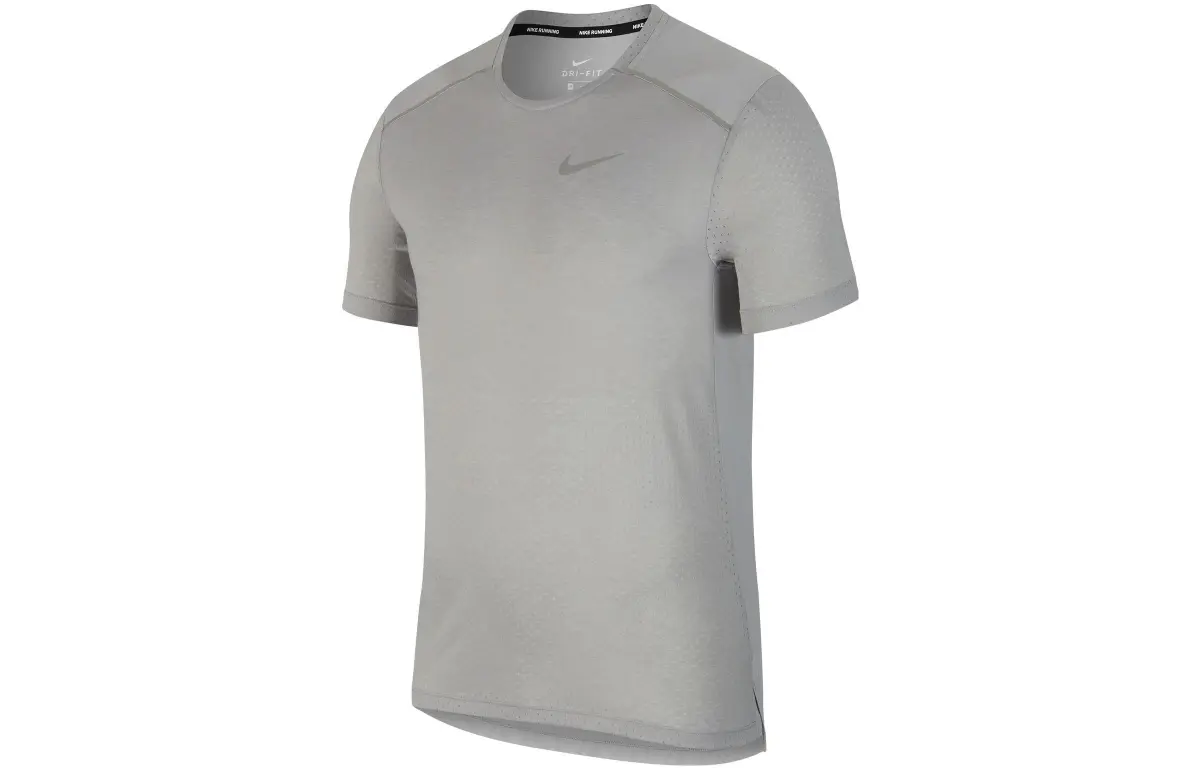 Nike T-Shirts Men's Gray Crew Neck Moderate Straight Fit