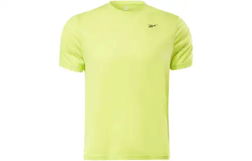 Reebok T Shirts Men's Yellow Crew Neck Moderate Straight Fit